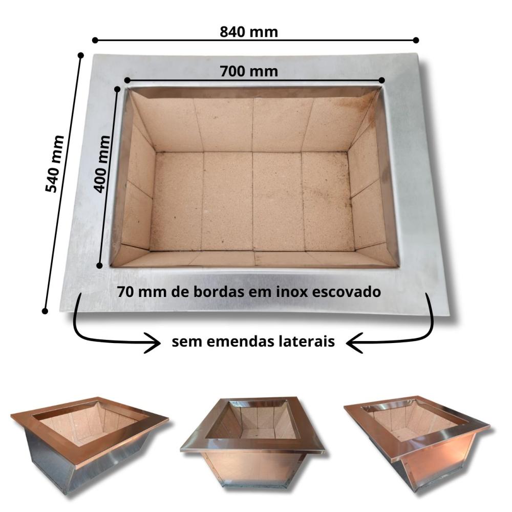 Kit Coifa Inox 1,0x60 Gourmet Grill Flutuante 60x40 + 1 Tubo