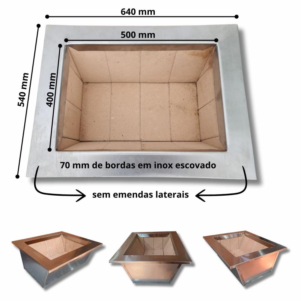 Kit Churrasqueira Inox Coifa 80x60 Braseiro 50x40 Capa + Painel