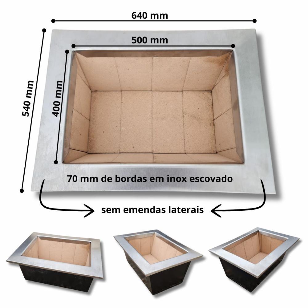 Kit Churrasqueira Gourmet Coifa 80x60 Braseiro 50x40 Capa + Painel