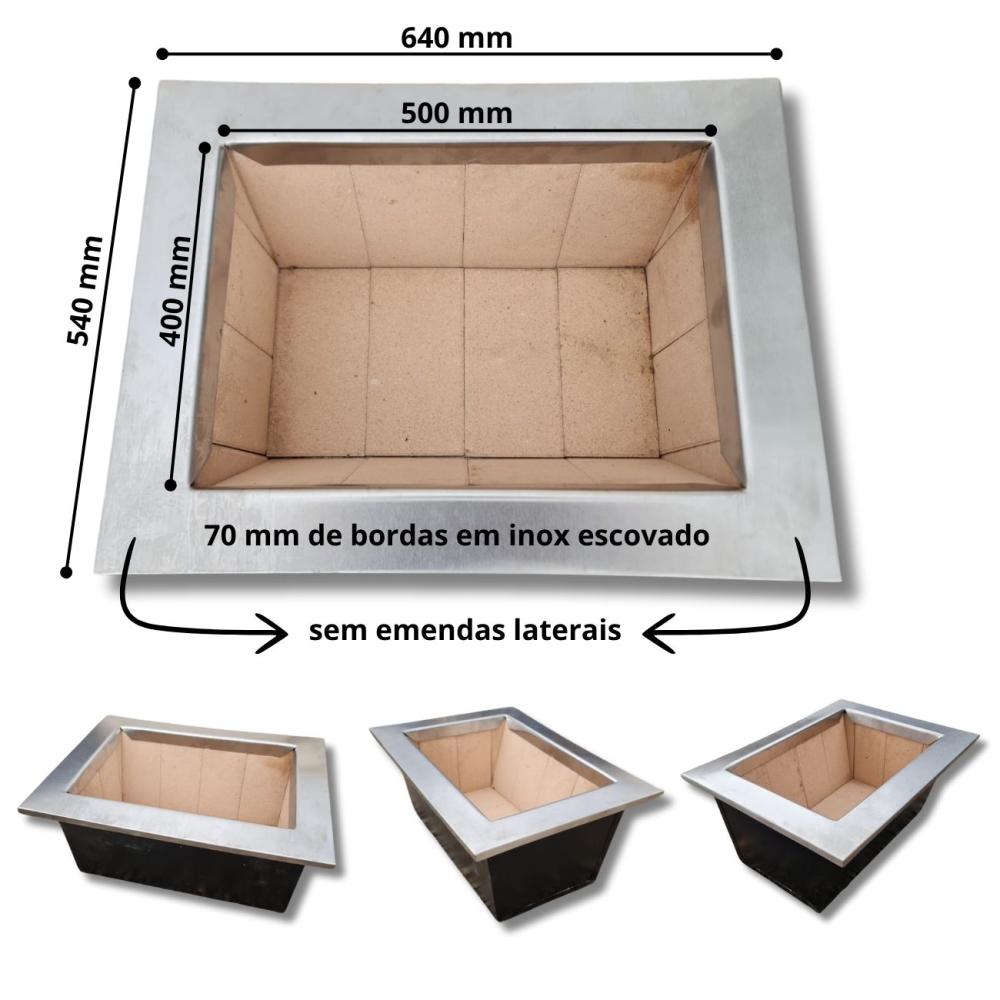 Kit Churrasqueira Completa Coifa Inox 80x60 E Braseiro 50x40