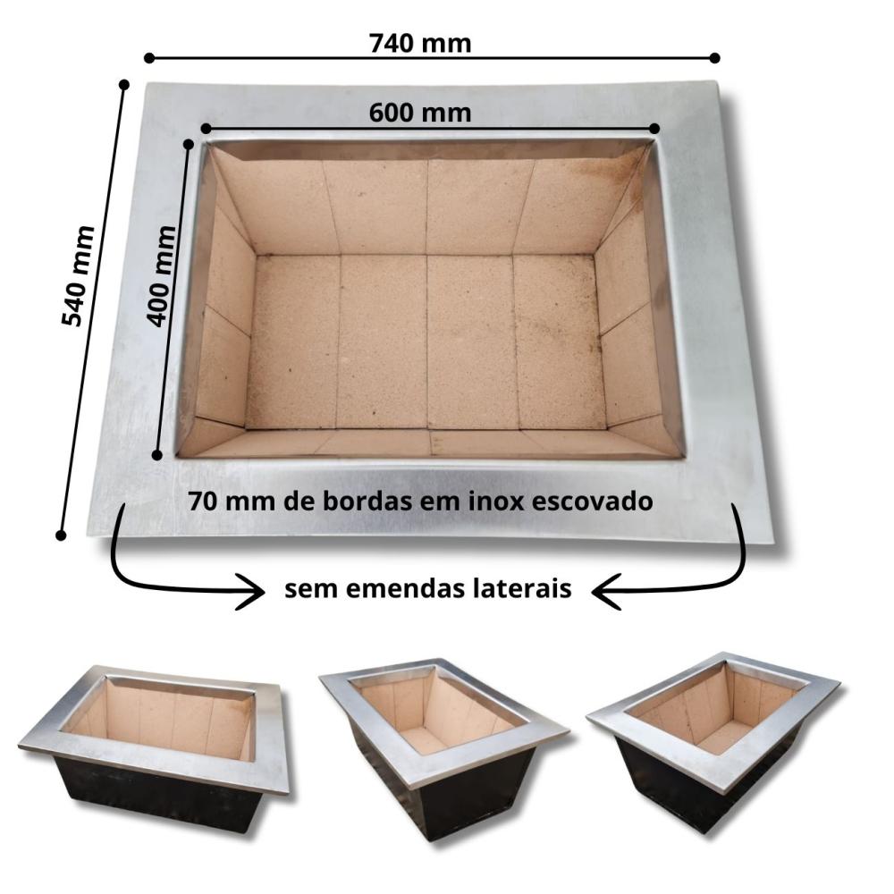 Kit Churrasqueira Completa Coifa Inox 90x60 E Braseiro 60x40