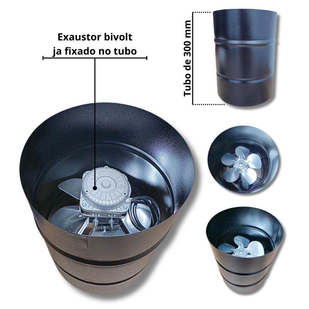 Kit Coifa 1,0x0,60 Gourmet Grill Flutuante 70x40 Inox 1 Tubo