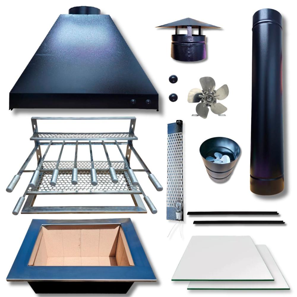 Kit Coifa 1,0x0,60 Gourmet Grill Flutuante 70x40 Inox 1 Tubo